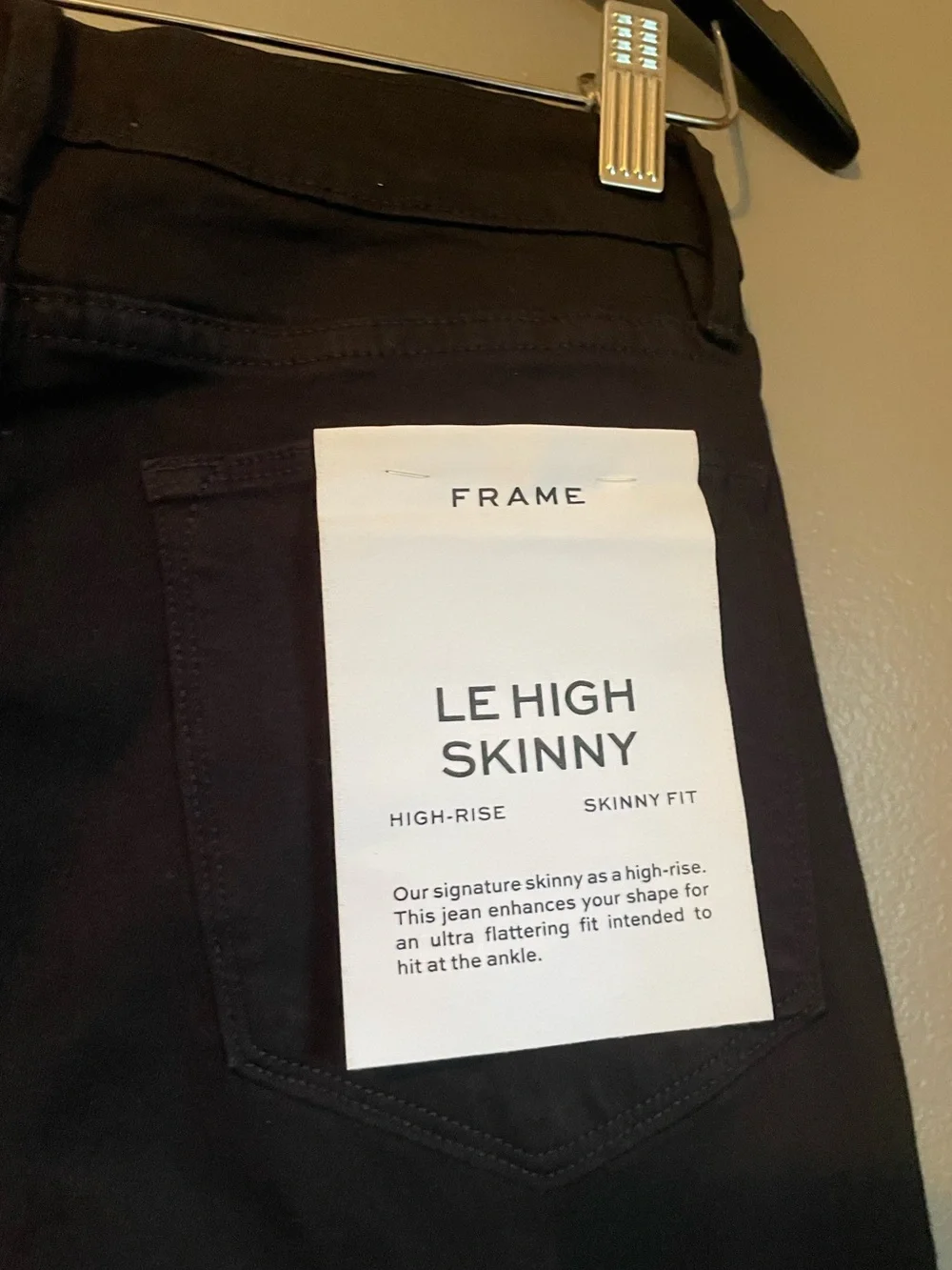 NWT Frame Sz 27 Women’s Black Le High Rise Skinny Fit Ankle Jeans Pants Ret $258
